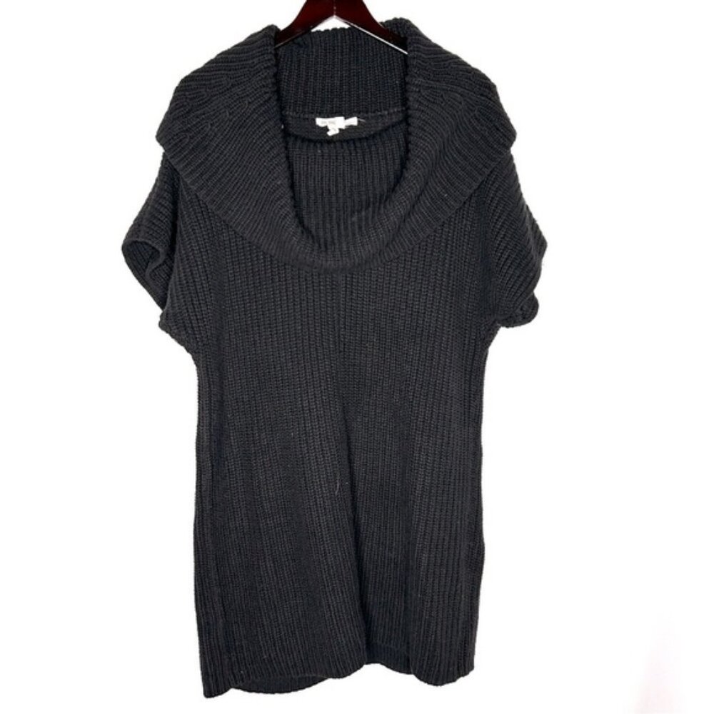 BCBGGeneration Women's Black Cowl Neck Short Sleeve Sweater Dress Size XS